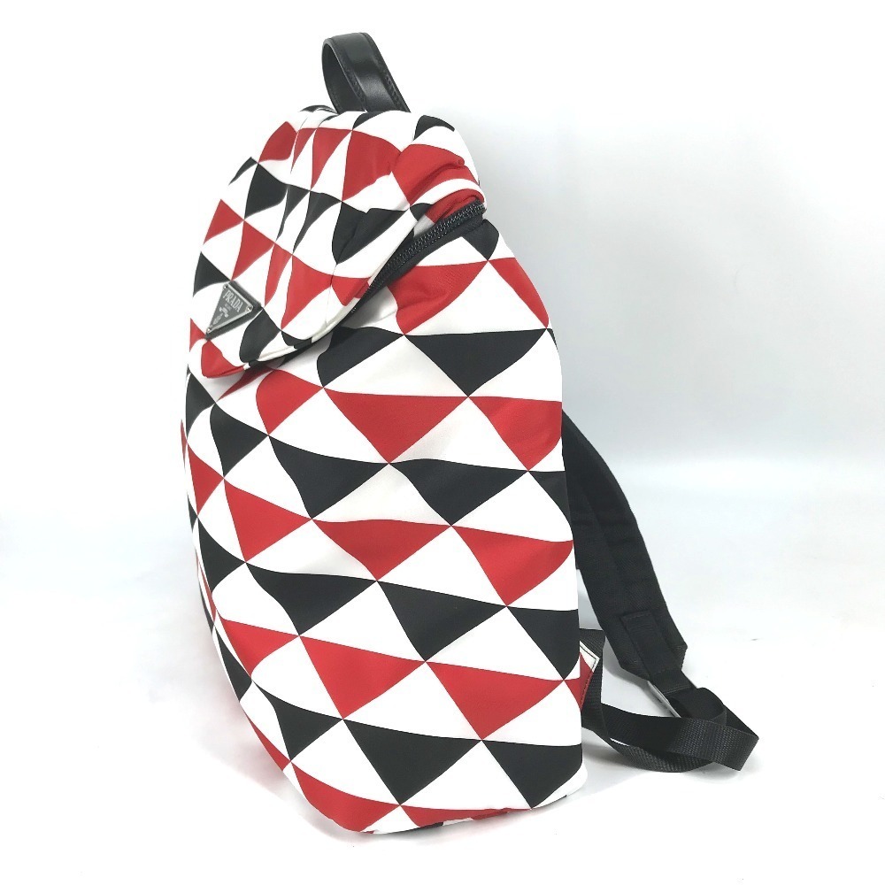 Prada Triangle Backpack Black Check Backpack Nylo… - image 2